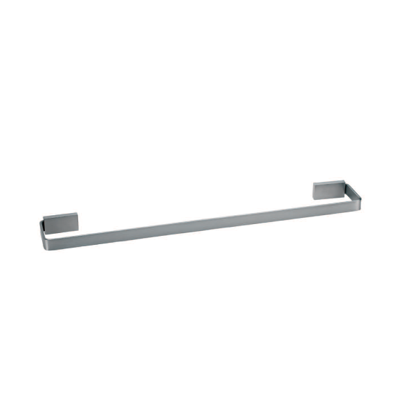 Satin stainless steel single towel rail - SQUARE